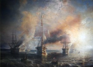 Die französische Flotte segelt von Cherbourg nach Brest, 1858