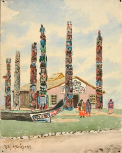 Alaska-Gebäude mit Totems auf der St. Louis Ausstellung von Theodore J. Richardson