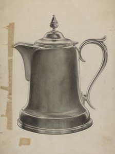Zinn-Kaffeekanne von Theodore Pfitzer