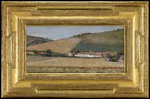 Bauernhof unter Hügeln, Giverny von Theodore Robinson