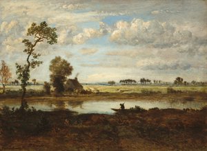 Landschaft mit Bootsmann von Theodore Rousseau