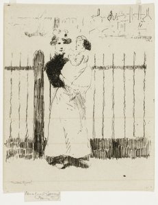 Emma und ihr Baby, Chelsea Embankment von Theodore Roussel