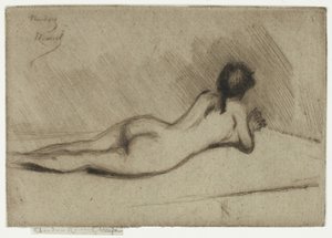Studie eines nackten Mädchens, das liegt von Theodore Roussel