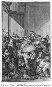Francisco Pizarro, ermordet von einer Armee von Verschwörern, 1541