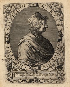 Marcus Antonius Coccius Sabellicus, italienischer Gelehrter von Theodore de Bry