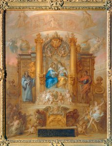 Die Allianz von Ludwig XIV. und Philipp IV. von Spanien. Allegorische Darstellung des Pyrenäenfriedens