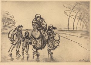 Im Regen: Mutter und Kinder von Théophile Alexandre Steinlen