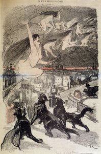 Metamorphose von Katzen in Hexen - von Steinlen von Théophile Alexandre Steinlen