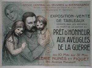 Plakatwerbung für einen Kunstverkauf zugunsten blinder Soldaten von Théophile Alexandre Steinlen