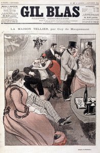 Das Tellier-Haus von Guy de Maupassant - von Steinlen, in „Gil Blas“ vom 09.10.1892 (gleiche Zeichnung wie Nr. 15587) von Théophile Alexandre Steinlen