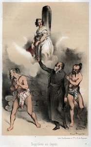 Sebastien Kimura auf dem Weg zu seinem Scheiterhaufen, 1845 von Theophile Evariste Fragonard