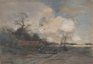 Landschaft mit einem Cottage von Theophile de Bock
