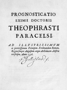 Titelseite von Prognosticatio Eximii Doctoris Paracelsi, 1536