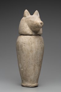 Kanopengefäß mit Schakalkopf (Kalkstein) von Third Intermediate Period Egyptian