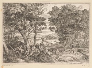 Arkadische Landschaft mit Kephalos und Prokris von Théodore