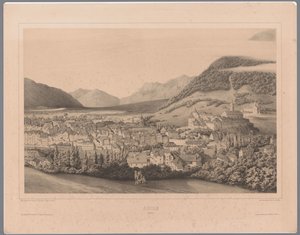 Blick auf Chur in Graubünden von Théodore Achille Louis Dumoncel