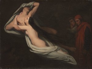 Dante und Virgil treffen die Schatten von Francesca da Rimini und Paolo