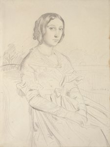 Porträt einer jungen Frau, sitzend, drei Viertel nach links, 1839-1856 von Théodore Chassériau
