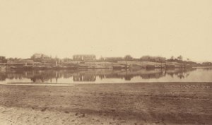 Übersicht von Luxor vom gegenüberliegenden Ufer von Théodule Devéria