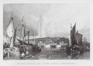Boston Church und Grand Sluice, Lincolnshire von Thomas (after) Allom