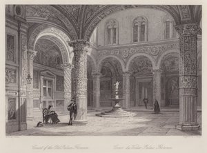Hof des Alten Palastes, Florenz (Gravur) von Thomas (after) Allom