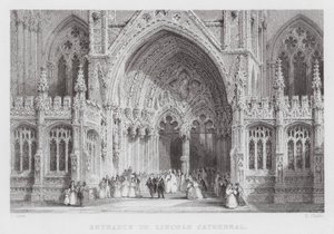 Eingang zur Kathedrale von Lincoln (Stich) von Thomas (after) Allom