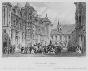 Hotel-de-ville, Bourges, ehemals das Haus von Jacques Coeur (Stich) von Thomas (after) Allom