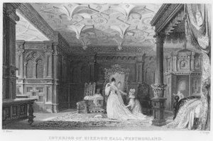 Innenraum von Sizergh Hall, Westmorland (Gravur)