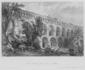Pont du Gard, nahe Nîmes (Gravur)