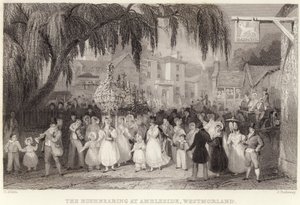 Das Rushbearing in Ambleside, Westmorland (Gravur) von Thomas (after) Allom