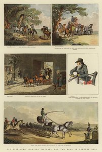Altmodische Sportbilder und die Straße in vergangenen Tagen (Farblithografie) von Thomas (after) Rowlandson