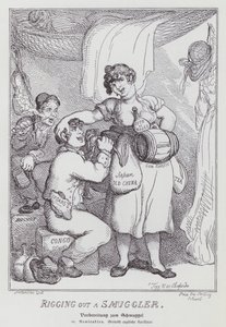 Ausrüstung eines Schmugglers (Lithografie) von Thomas (after) Rowlandson