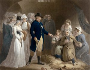 George III. besucht das Gefängnis in Dorchester. Königliche Wohltätigkeit.