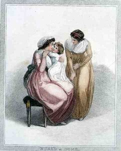Zu Hause gepflegt, graviert von Joseph Strutt von Thomas (after) Stothard