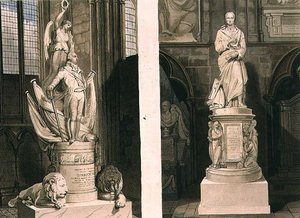 Denkmäler für Kapitän Montague im West-Eingang und für Addison in der Poet