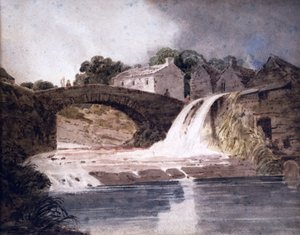 Brücke und Wasserfall, um 1800-30