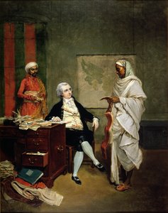 John Mowbray mit seinem Geldagenten, Banian