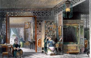 Boudoir und Schlafzimmer einer Dame von Rang, China von Thomas Allom