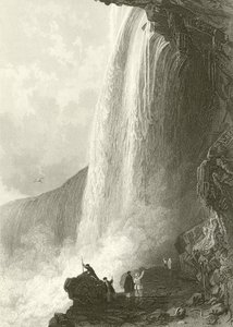 Hufeisenfall, Niagara. Eingang zur Höhle auf der englischen Seite von Thomas Allom