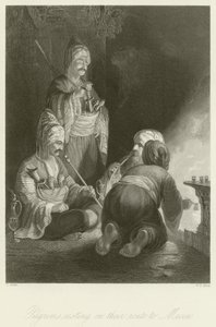 Pilger ruhen auf ihrem Weg nach Mekka von Thomas Allom