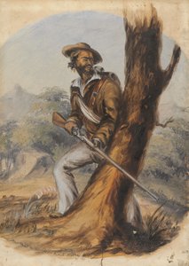 Barton Hottentot Kat River Levy (Bleistift & Öl auf Papier)