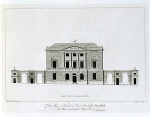 Das Rathaus, Bath, graviert von T. Bonnor von Thomas Baldwin