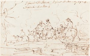 Figuren in einer Landschaft von Thomas Barker