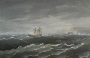Schiffswrack nahe einer felsigen Küste von Thomas Birch