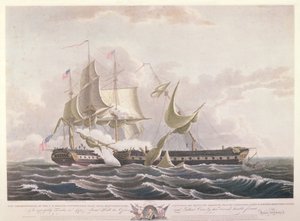Die Schlacht zwischen der USS Constitution und der HMS Guerriere von Thomas Birch