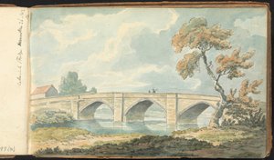 Album mit Landschafts- und Figurenstudien: Catterick Bridge von Thomas Bradshaw
