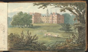 Album mit Landschafts- und Figurenstudien: Hatfield House von Thomas Bradshaw