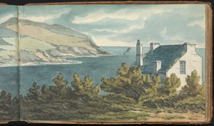 Album mit Landschafts- und Figurenstudien: Felsige Küstenszene von Thomas Bradshaw