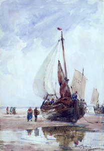 Ein gestrandeter Fischkutter von Thomas Bush Hardy