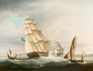 Squadron of the Blue vor Portsmouth von Thomas Buttersworth